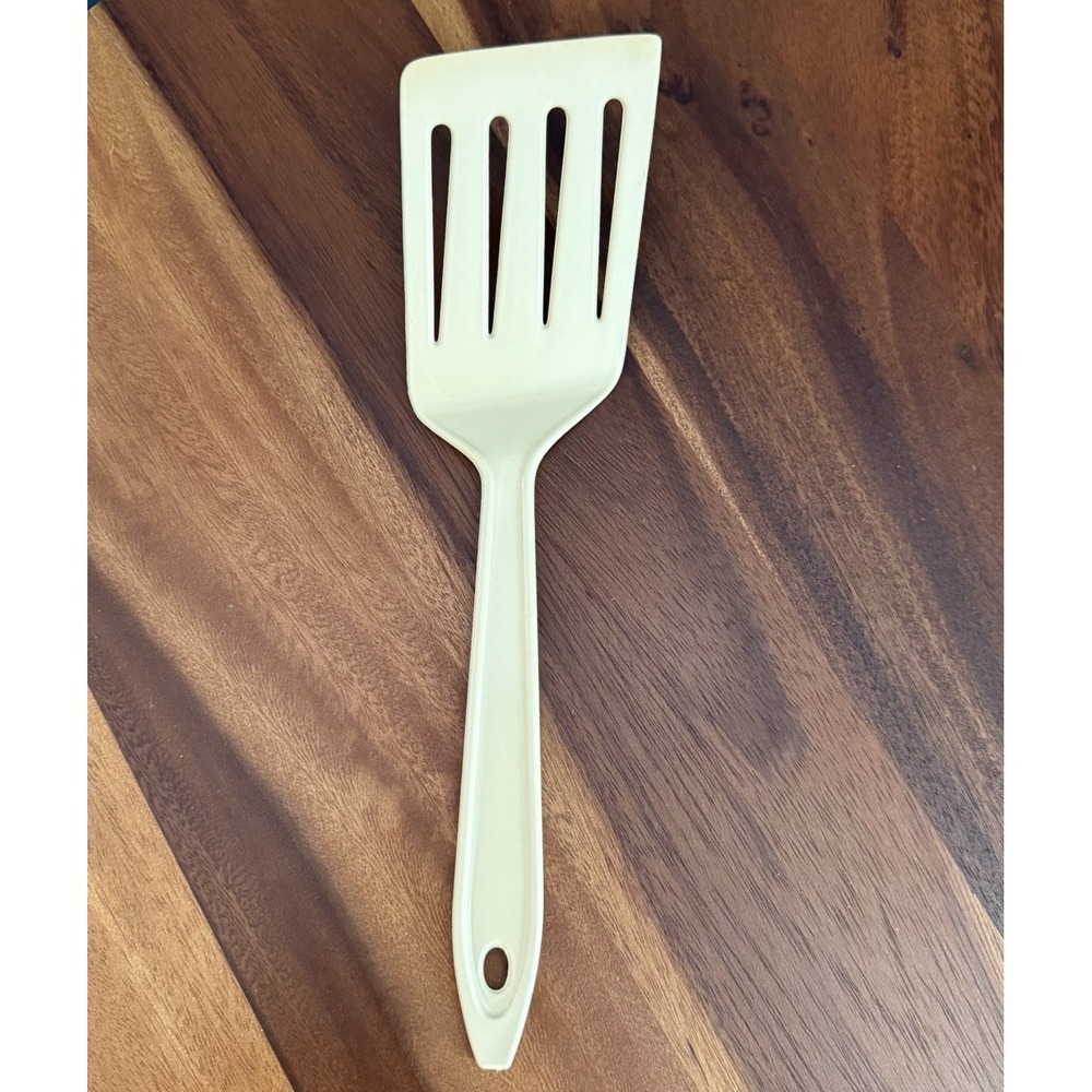 Hutzler Lo-Pol Nylon Spatula Turner No 717 Ivory Slotted  Angled Heat Resistant